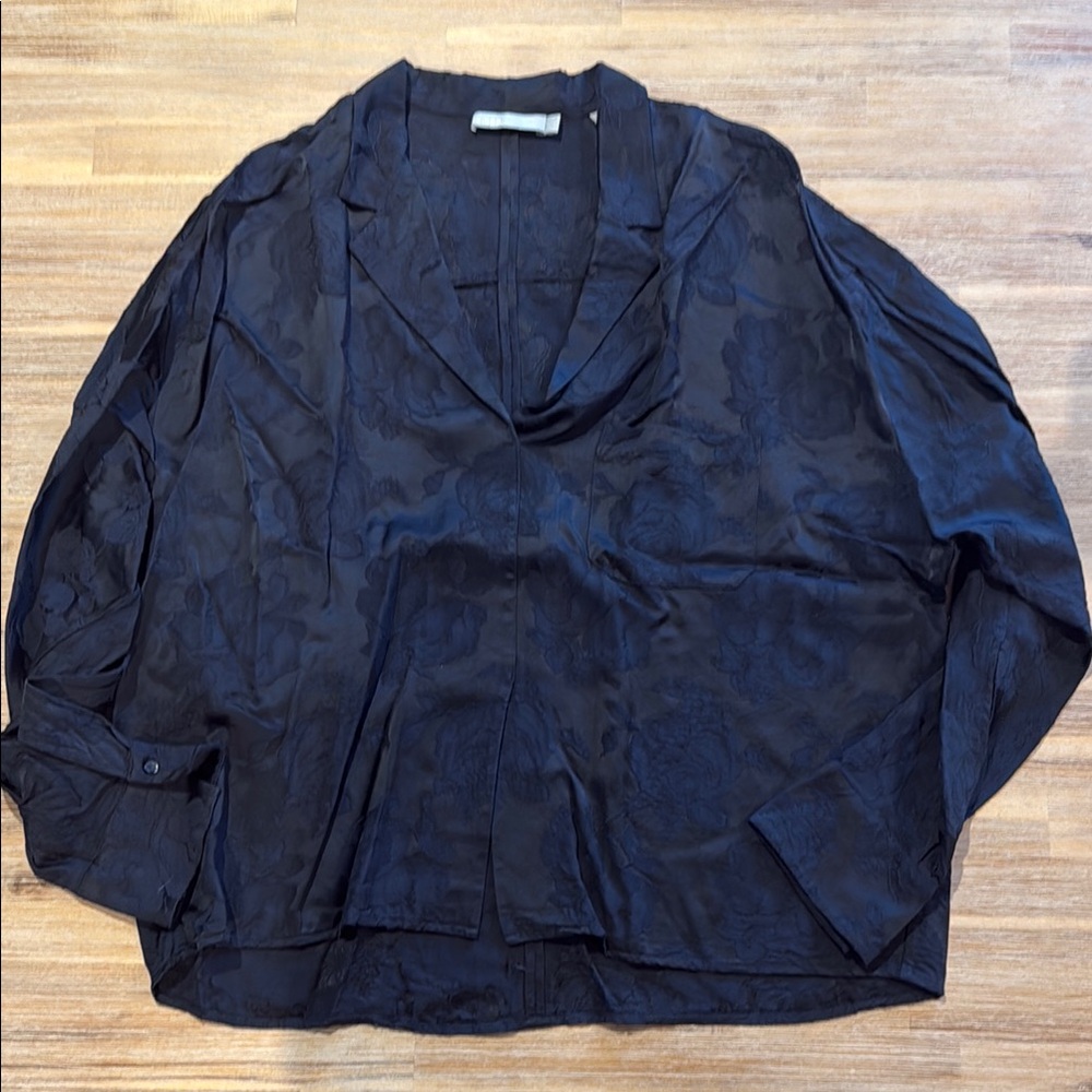 Vince Navy Floral Blouse
